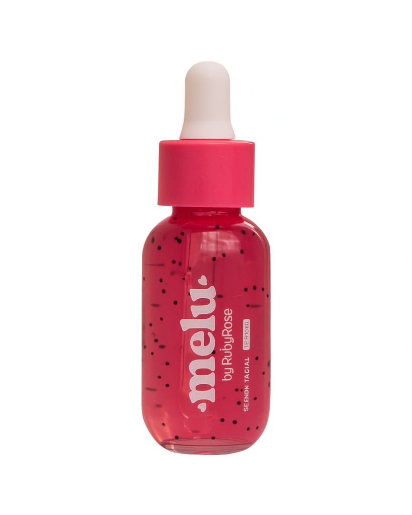 Sérum Facial Melu Ruby Rose para hidratação personalizada e luminosidade natural.