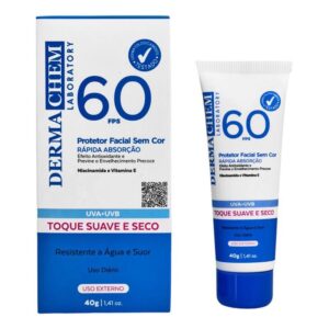 Protetor Solar Facial Dermachem FPS 60 – Proteção e Pele Uniforme