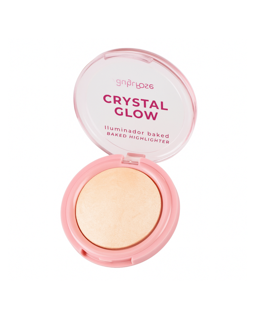 Iluminador Crystal Glow Ruby Rose para brilho radiante e multifuncional.