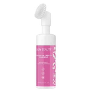 Mousse de Limpeza Facial Lady Beauty com Ácido Hialurônico e extrato de Melancia, embalagem moderna e refrescante.