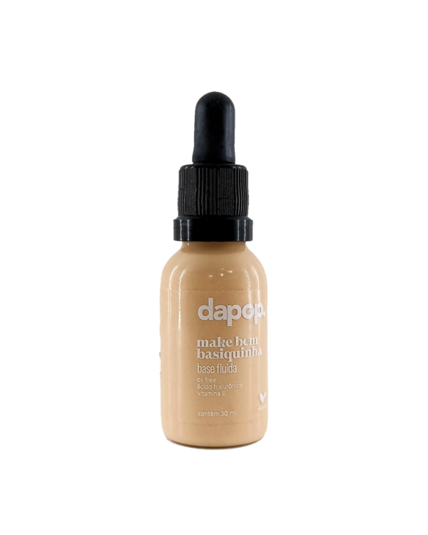 Base fluída Make Bem Basiquinha Dapop 30ml em embalagem moderna, acabamento natural para o dia a dia.