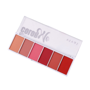 Paleta Color Me Matte Vivai com 6 blushes matte em estojo transparente.