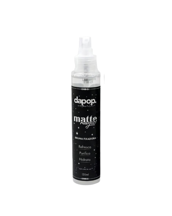 Bruma Fixadora Matte Magic Dapop 120ml com acabamento matte e longa duração.