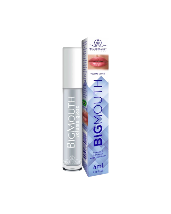 Gloss Big Mouth Phallebeauty – brilho intenso e efeito volume para lábios hidratados.