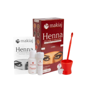 Henna para sobrancelha Makiaj – alta fixação nas cores castanho médio, escuro e preto.