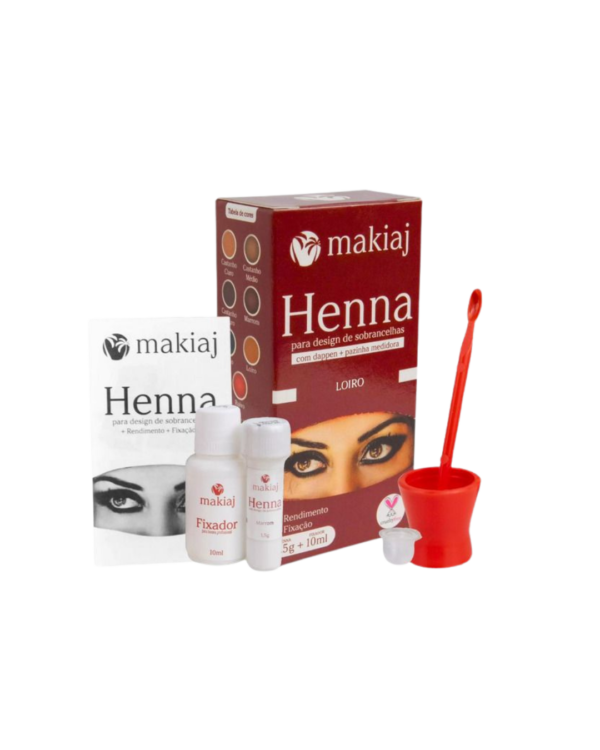 Henna para sobrancelha Makiaj – alta fixação nas cores castanho médio, escuro e preto.