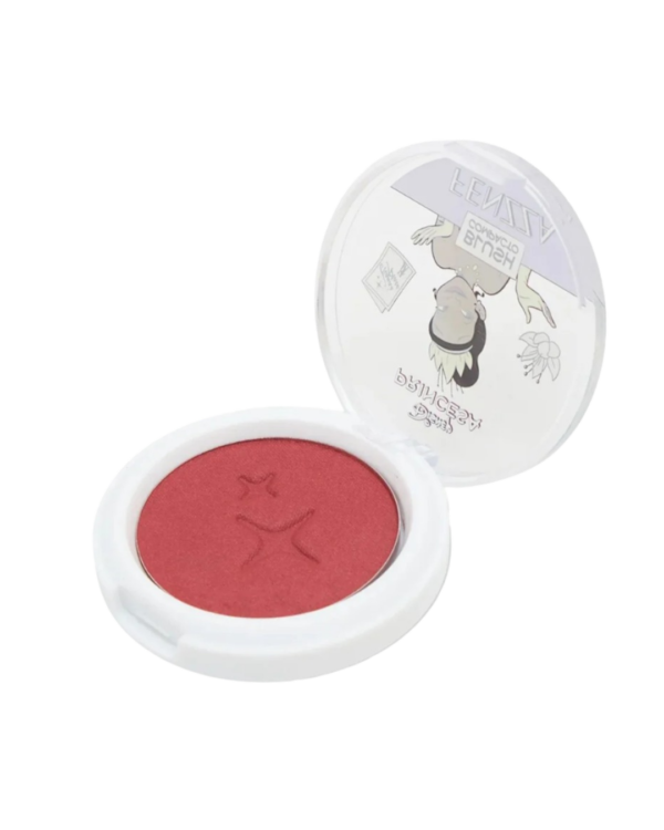 Blush compacto Fenzza Princesas Disney com embalagem decorada e tom rosado com brilho.
