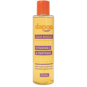 Água Micelar Dapop com Vitamina C e Pantenol em frasco moderno para limpeza e hidratação da pele.