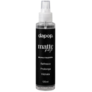 Bruma Fixadora Matte Magic Dapop 120ml com acabamento matte e longa duração.