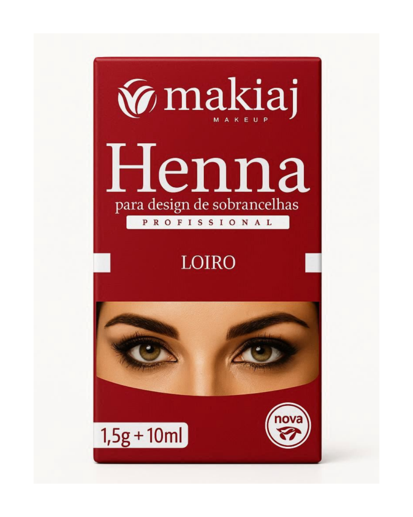 Henna para sobrancelha Makiaj – alta fixação nas cores castanho médio, escuro e preto.