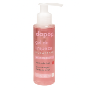 Gel de limpeza facial Dapop, embalagem rosa com tampa branca, ideal para remover impurezas e controlar oleosidade.